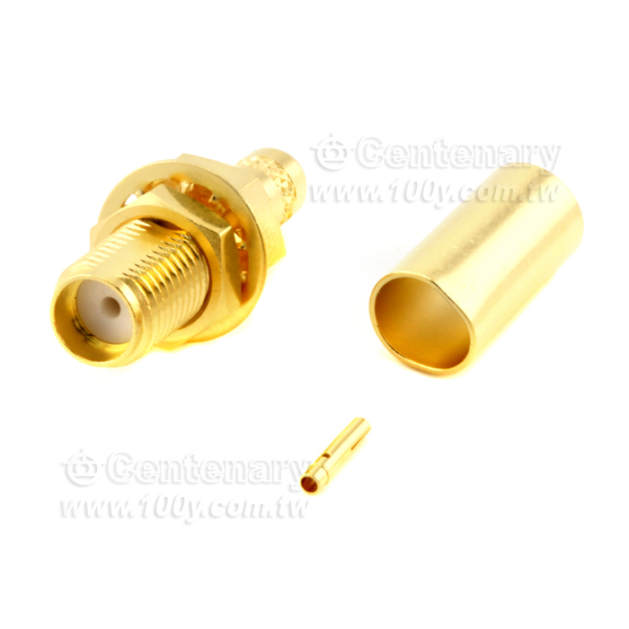 SMA Jack Crimp Bulkhead For RG142,RG400 ; 11GHz VSWR 1.25 - 146968 Product Image
