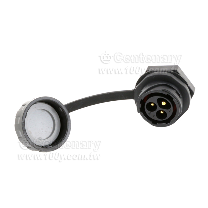 Cnlinko  YM20 3-core single hole straight male socket - 147024 Product Image