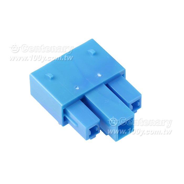 Molex VersaBlade Hybrid Plug Housing, 3 Circuits, Positive Lock, Blue, Glow-Wire Capable - 148623 Product Image
