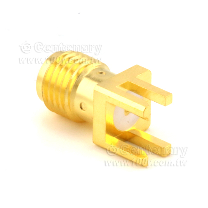 SMA jack PCB mount end launch (T=1.73) with tab contact (W=0.25;T=0.15;L=2.5); 18GHz VSWR1.25 - 92582 Product Image