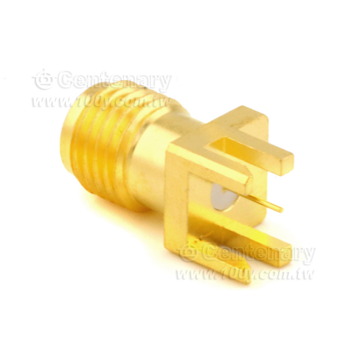 SMA jack PCB mount end launch (T=1.7) with round contact (Φ0.3); 18GHz VSWR1.2 - 92583 Product Image