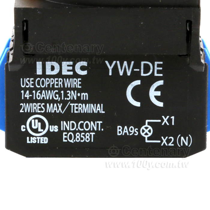 IDEC_緊急停止按鈕開關22mm-全保護罩型凸頭形1NO 24VDC - 148369 產品圖片