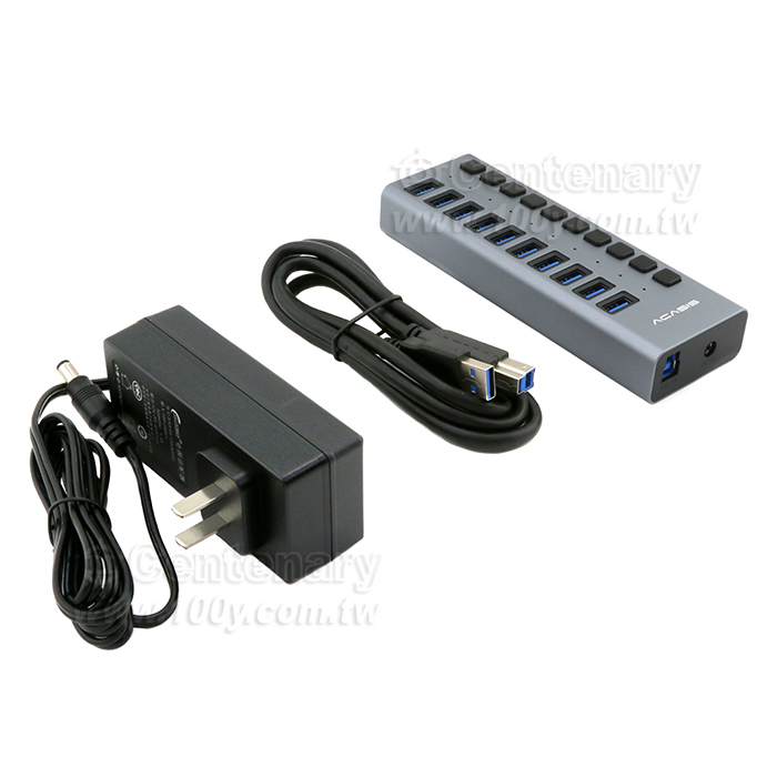 Acasis USB3.0分線器帶電源10口 - 147851 產品圖片