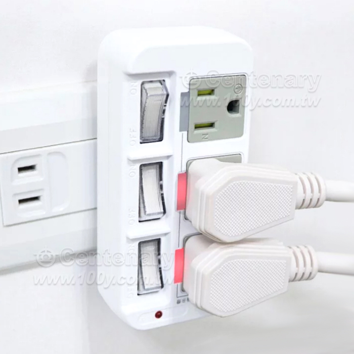 3P高溫斷電3開3插分接器 - 92993 產品圖片