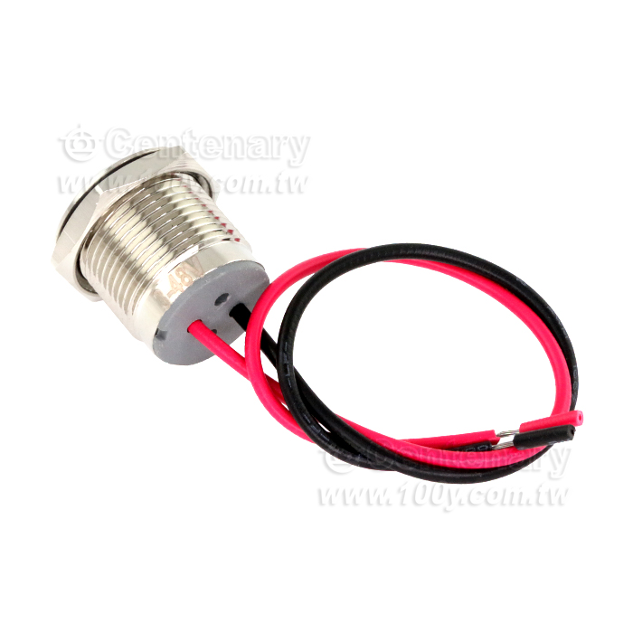 16mm帶線平頭金屬指示燈-12-24V-紅-150mm - 149652 產品圖片