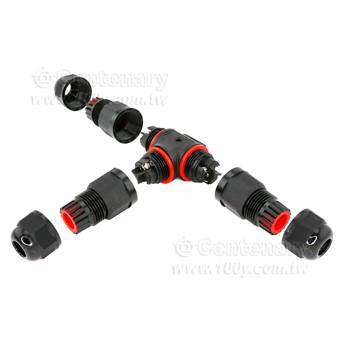Waterproof connector - T - 2-core - 150172 Product Image
