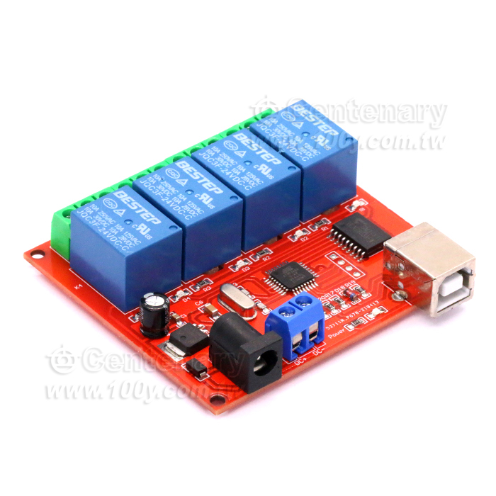 24V免驅 USB/PC控制開關 4路繼電器模塊 - 136172 產品圖片