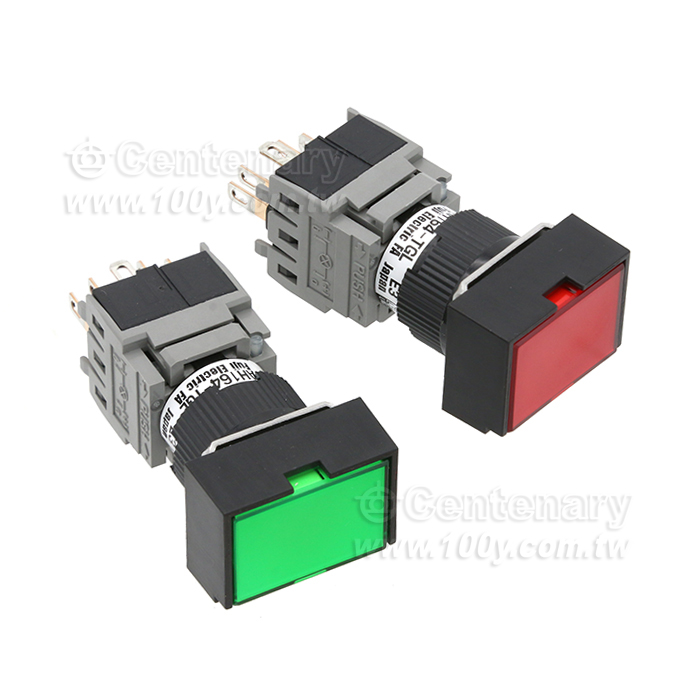 Fuji Electric矩形帶燈按鈕開 紅色1NO+1NC - 149407 產品圖片
