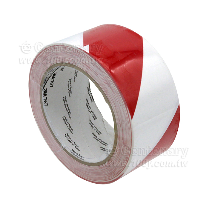 單面警示標示劃線膠帶 紅白紋 50mm*33M - 153777 產品圖片