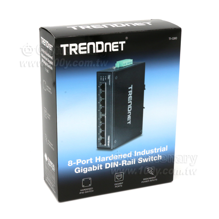 8-Port Hardened Industrial Gigabit DIN-Rail Switch - 93775 產品圖片