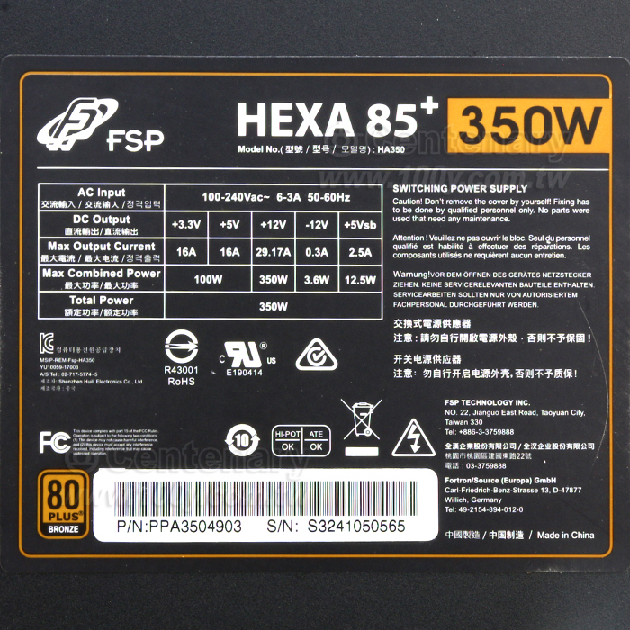 FSP_Paladin Bronze Power Supply - 93999 Product Image