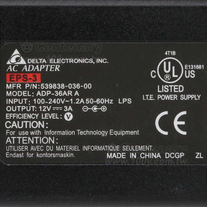 台達_12V/3A 電源適配器 - 154741 產品圖片