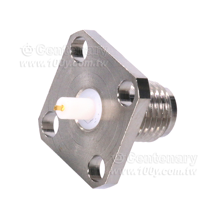 SMA Jack SQ 12.7mm 4 Hole Flange With Tab Contact 27GHz VSWR 1.2 - 94120 Product Image