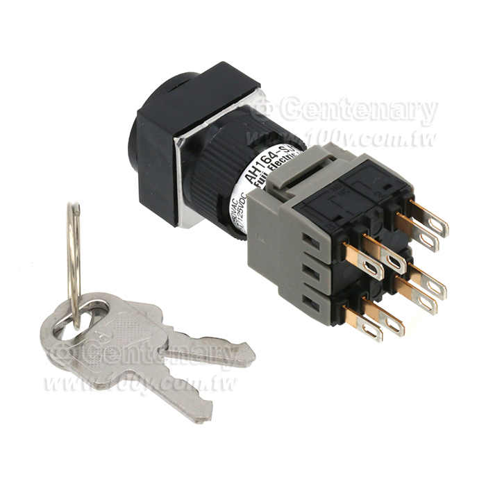 16φ 正方型附鎖選擇開關 2NO+2NC - 94054 產品圖片