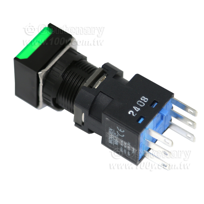 帶燈按鍵開關 6V 綠色 - 94339 產品圖片