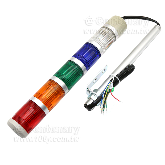 φ50桿式五層警示燈 12VAC/DC 紅橙綠藍白 - 94254 產品圖片