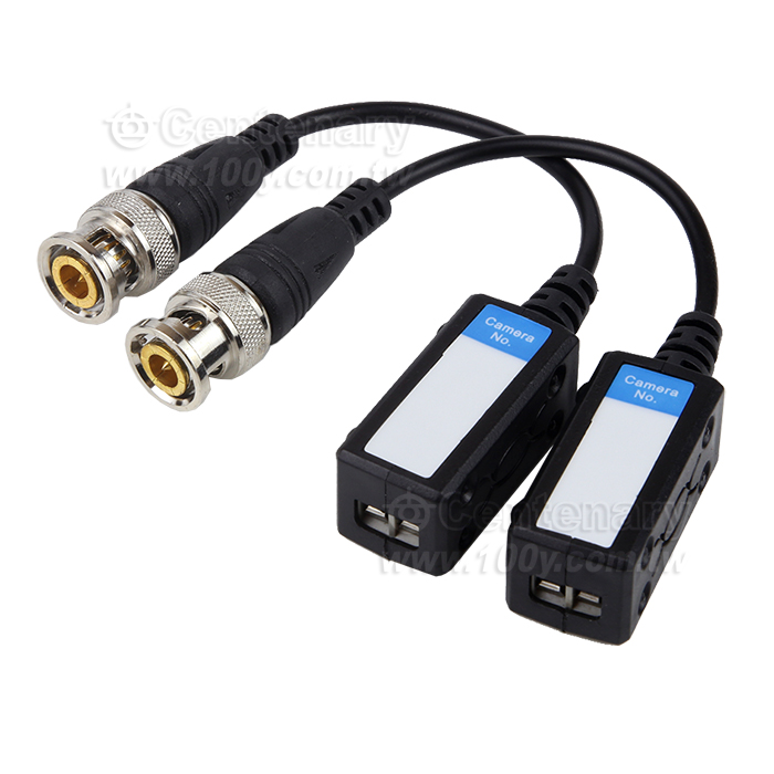 BNC head/twisted pair transmitter (2-way) for surveillance dedicated, pure copper gold-plated BNC connector for 5MP HD - 160268 Product Image