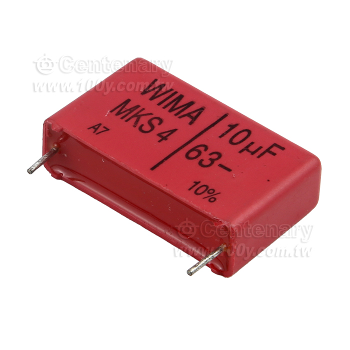 MKS4-10uF/63V-27.5mm ±5%(角距27.5mm)短腳 - 160637 產品圖片