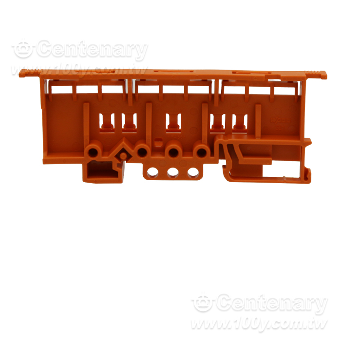 WAGO 221 Series Stand - 6 mm2; Suitable for DIN-35 rail mounting/screw mounting; orange - 163020 Product Image