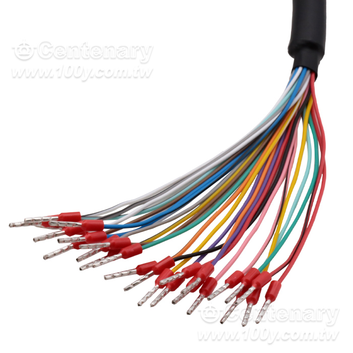 DB25單頭帶端子串口線  公頭鍍金 純銅26AWG - 163978 產品圖片