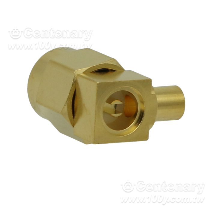 SMA Plug Solder Right Angle For RG405 - 95766 Product Image