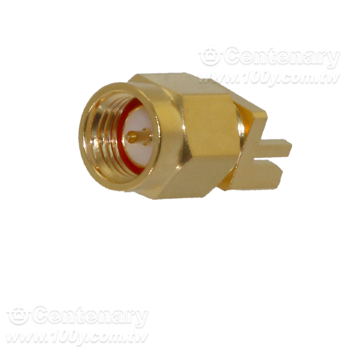 SMA Plug PCB Mount end launch (T=0.6)  With Round Contact; 18GHz VSWR 1.2 - 95909 Product Image