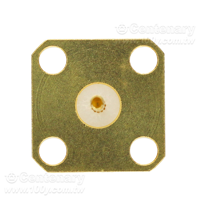 SMA jack SQ 12.7mm 4 hole flange with solder cup contact; 18GHz VSWR1.2 - 163382 Product Image