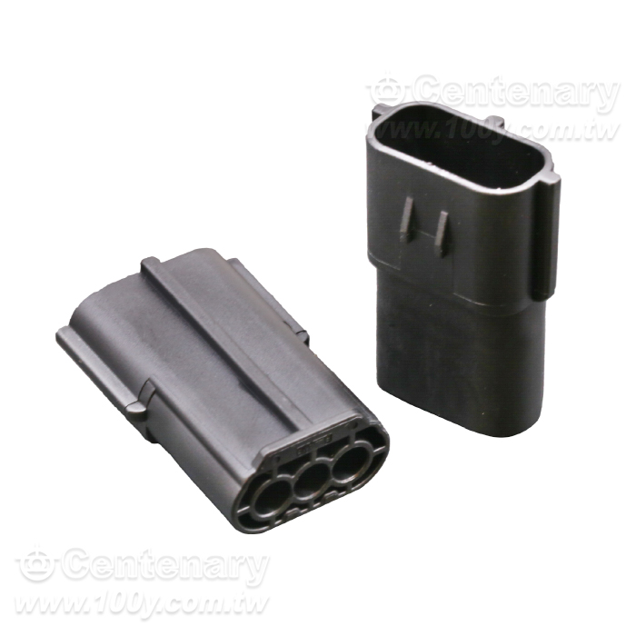 3P 矩形連接器 -  插孔 黑色 (4.80mm) - 163529 產品圖片