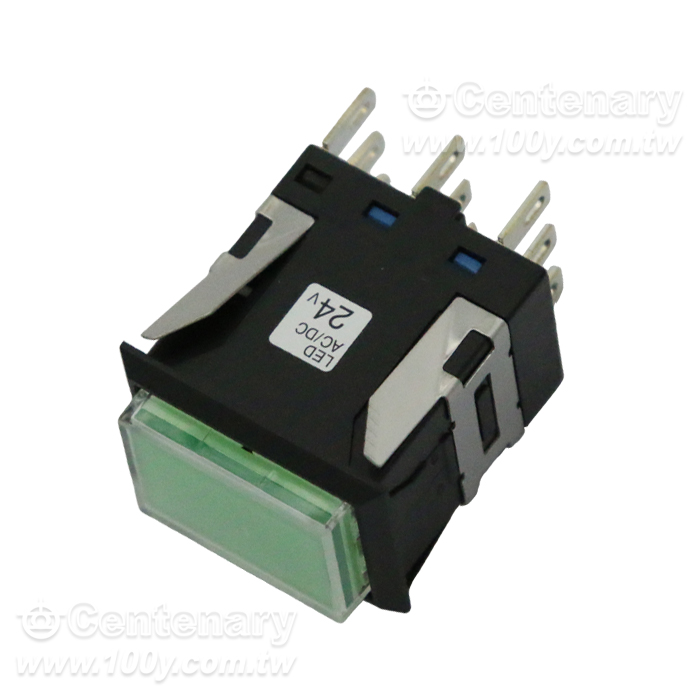 長方形瞬時照光按鈕 24VAC/DC 綠色 - 96151 產品圖片
