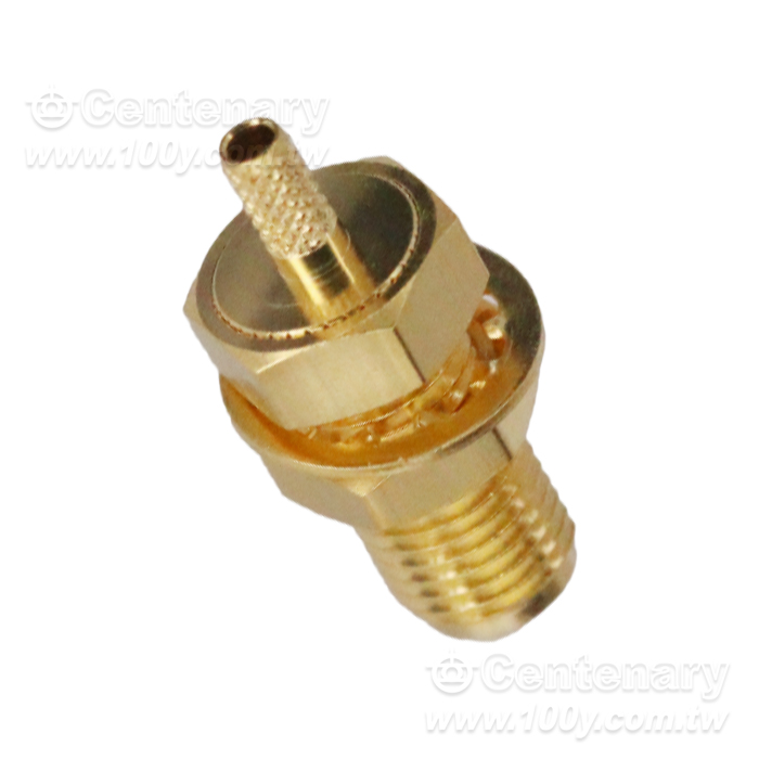 SMA Jack Crimp Bulkhead For RG174,RG188, RG316 ; 6GHz VSWR 1.2 - 146969 Product Image