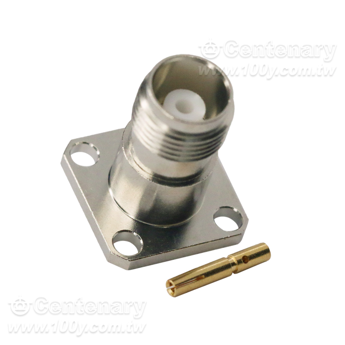 TNC Jack Solder 4 Hole Flange For RG405; 11GHz VSWR 1.25 - 96102 Product Image