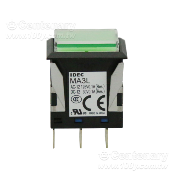 長方形交替照光按鈕 24VAC/DC  綠色 - 96152 產品圖片