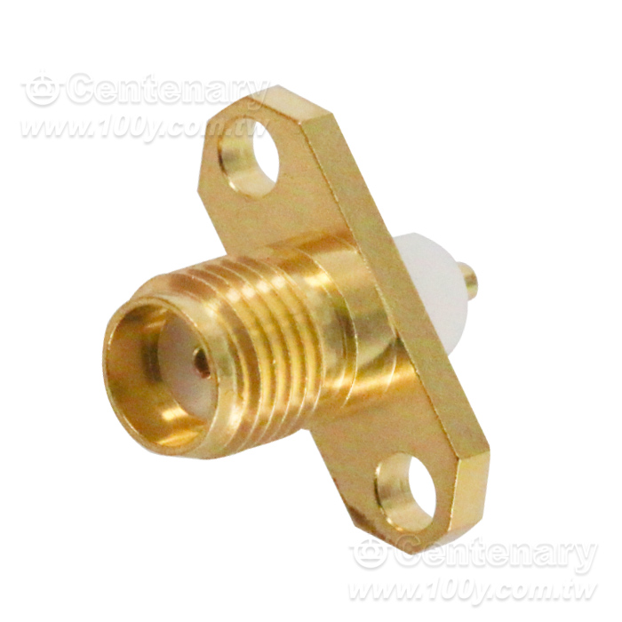SMA jack Φ16mm 2 hole flange with round contact (Φ1.27;L=2); PTFE L=3; 18GHz VSWR1.2 - 163499 Product Image