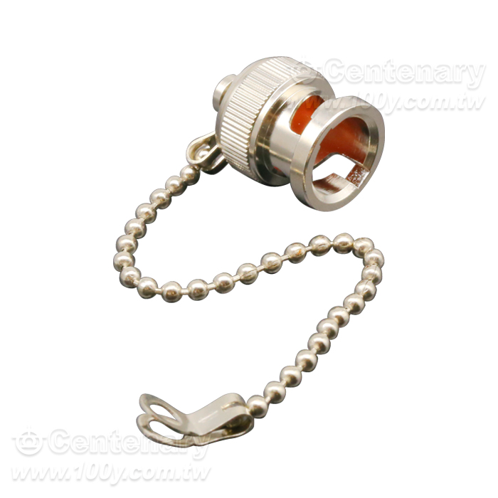 BNC male dust cap Q9 Dust cap with chain Copper nickel plated - 163649 Product Image