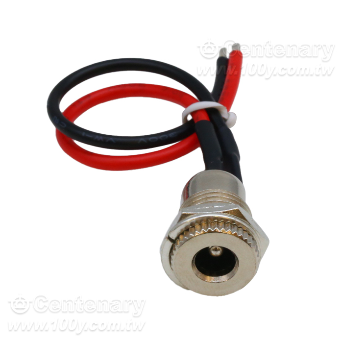 DC metal power socket with wire 5.5*2.1MM, wire length 10CM - 163765 Product Image
