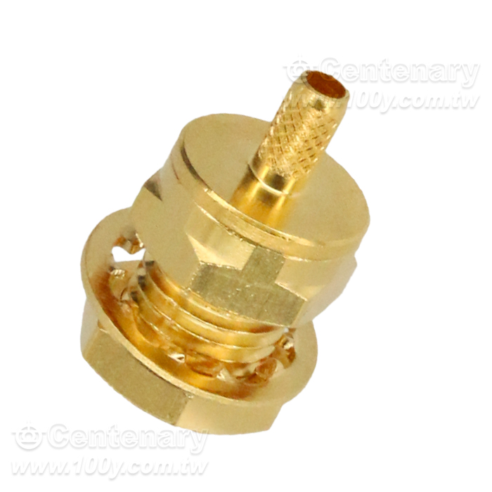 MCX Jack Crimp Bulkhead For RG174,RG188,RG316; 6GHz VSWR 1.2 - 96337 Product Image