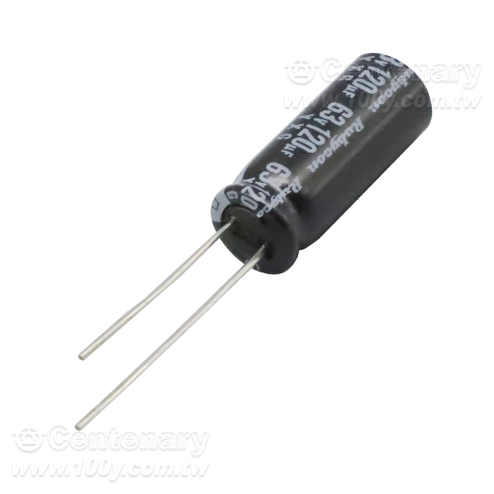 Rubycon_120uF/63V Miniature Aluminum Electrolytic Capacitor - 164240 Product Image