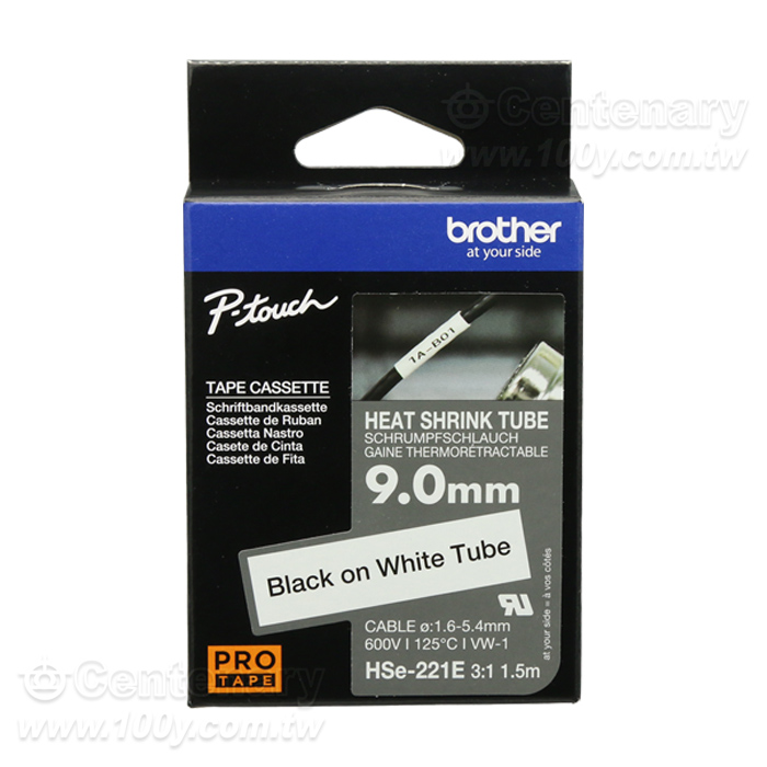 熱縮套管標籤帶 白底黑字 9mm - 92421 產品圖片