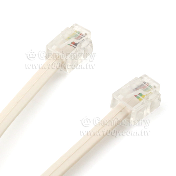 2公白電話線6P4C/25尺 - 5683 產品圖片