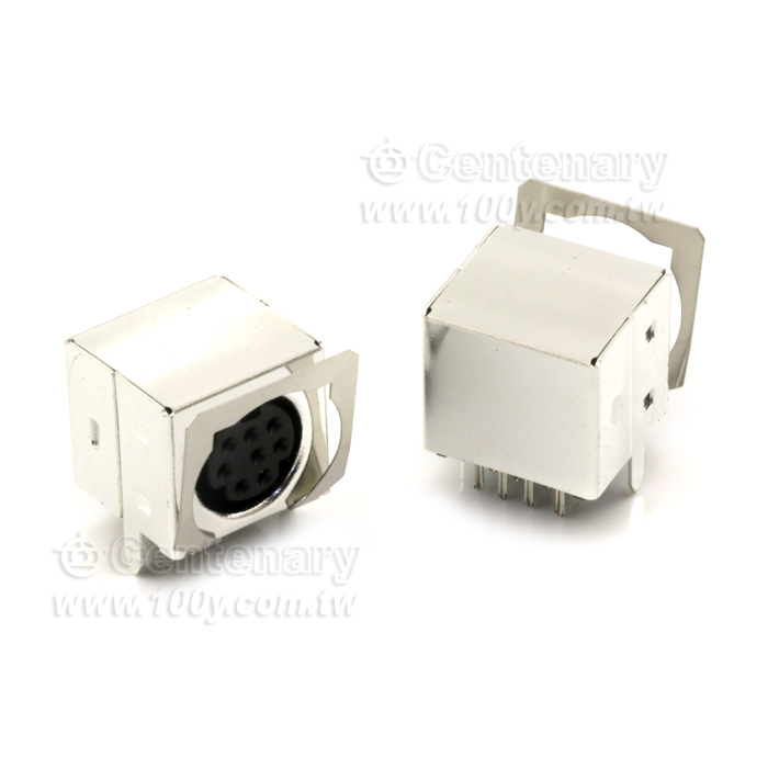 Shielded Double mini-DIN  PCB Mount Socket - 10271 Product Image