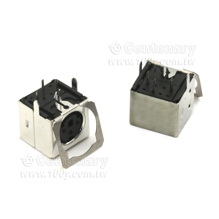 Shielded Double mini-DIN  PCB Mount Socket - 12655 Product Image
