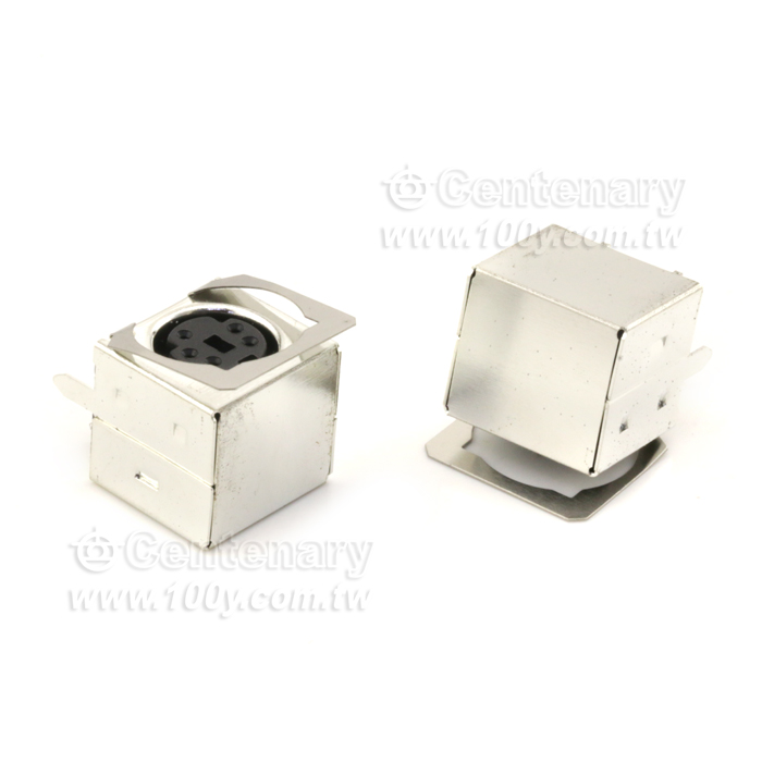 Shielded Double mini-DIN  PCB Mount Socket - 12656 Product Image