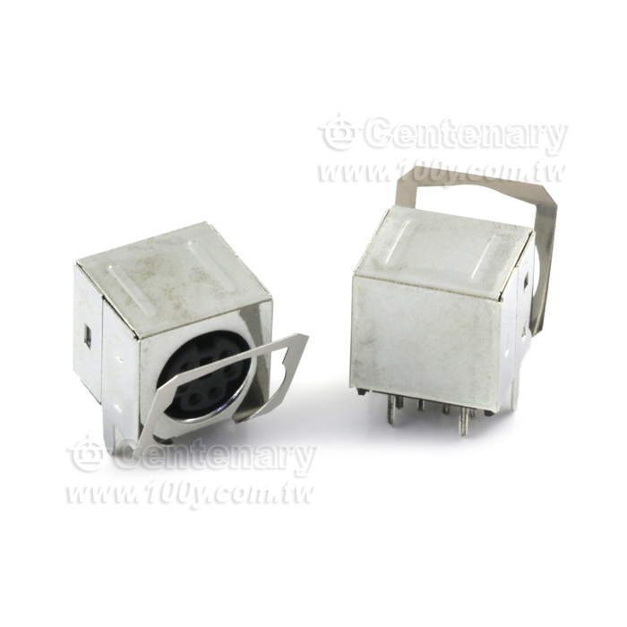 Shielded Double mini-DIN  PCB Mount Socket - 12657 Product Image