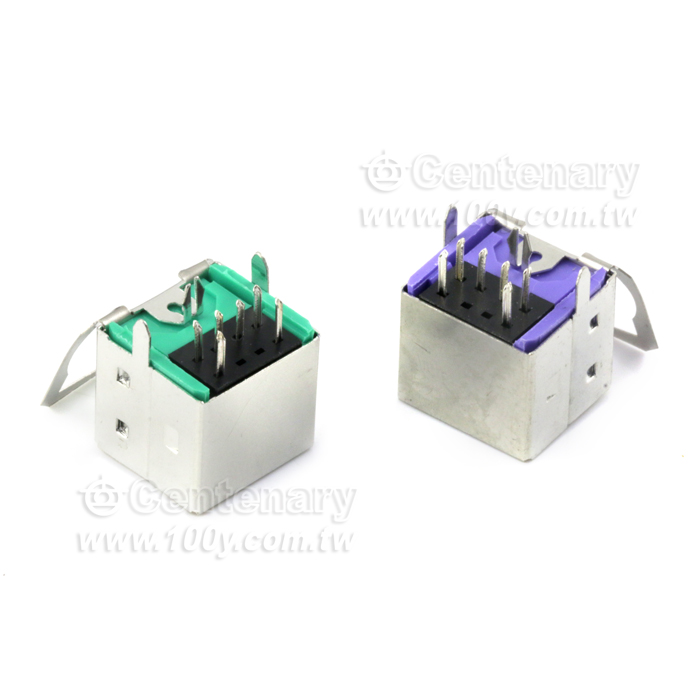 Mini-DIN母座 6Pin 紫色【ROHS】 - 18921 產品圖片