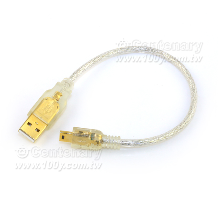 USB鍍金A公-迷你5P/25cm - 31876 產品圖片