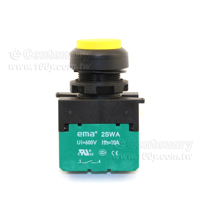 瞬間型押扣開關 +1NO (ROHS) 黃色 - 48664 產品圖片