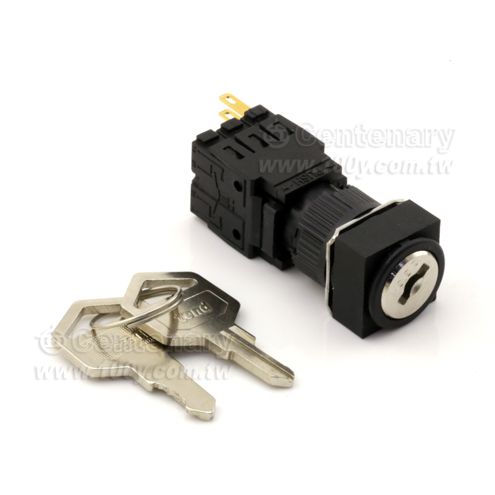 16m/m鑰匙圓型開關2段 IP40 (ROHS) - 48757 產品圖片