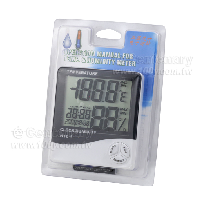 電子式溫溼度計 + 時鐘 - 49806 產品圖片