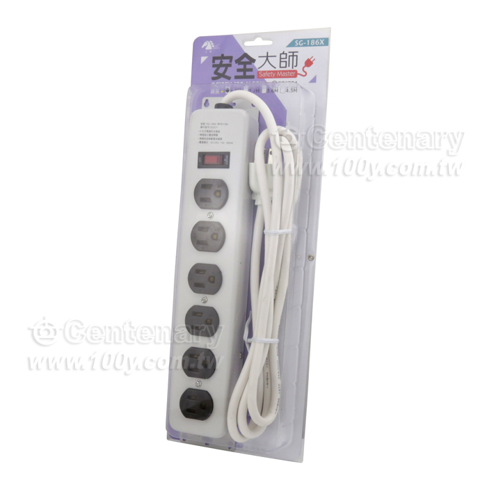 6孔式電腦安全插座4.5M(15尺) - 71902 產品圖片