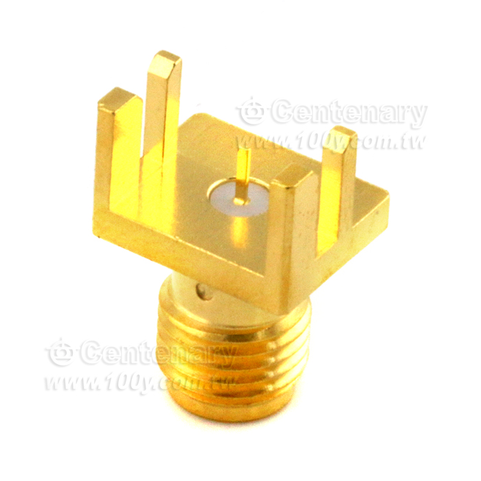 SMA jack PCB mount end launch (T=1.73) with tab contact (W=0.5;T=0.25;L=2.55); 18GHz VSWR1.2 - 56829 Product Image